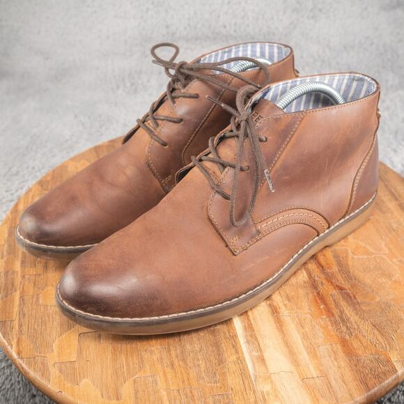 Sperry Newman Chukka Water-resistant Leather Boots Tan Brown 9 M Top Sider - Picture 3 of 9